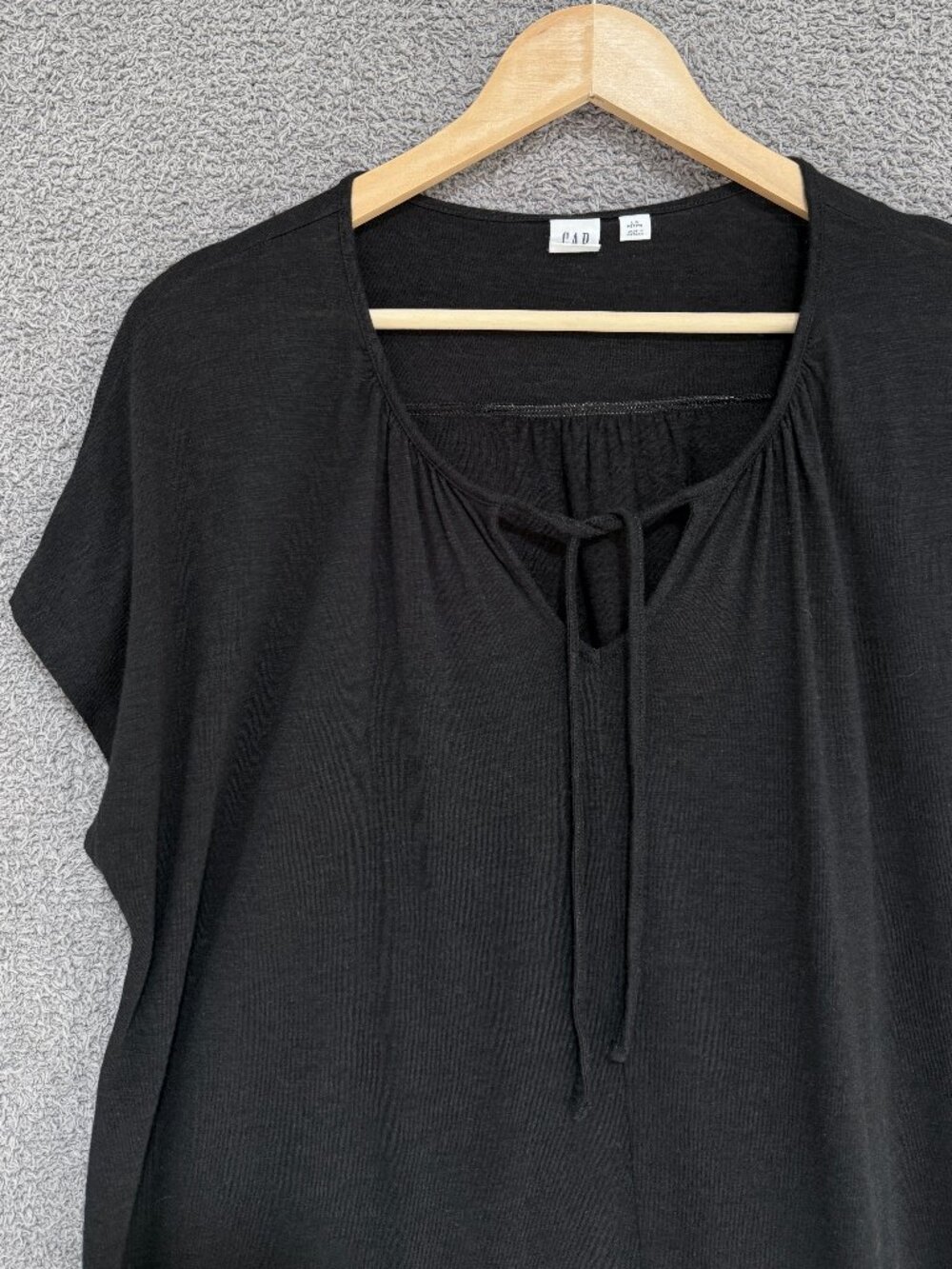 GAP Soft Slub Dolaman Sleeve Tie-Neck Top
